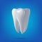 Vector tooth, 3D render. Dental, medicine, health concept design element.