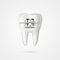 Vector tooth braces illustration 3d style