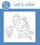 Vector Tooth Fairy coloring page. Cute funny teeth care character. Dental hygiene outline clipart for children. Fantasy creature