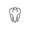 Vector tooth icon. Logo for dental clinics and medical institutions. Dentistry. Editable stroke