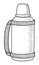 VECTOR TOURIST THERMOS INSULATED ON A WHITE BACKGROUND. DOODLE DRAWING BY HAND