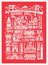 Vector touristic hand drawn istanbul city poster