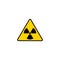 Vector toxic sign, symbol. Warning radioactive zone in triangle icon isolated on white background. Radioactivity