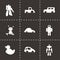 Vector toys icons set