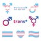 Vector transgender symbols