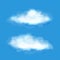 Vector transparent clouds on a blue sky