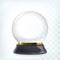 Vector transparent empty snow globe. Christmas crystal ball.