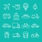 Vector transportation icons and signs