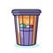 Vector of a trash can overflowing with colorful plastic eggs