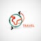 Vector travel company logo, business concept