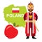 Vector Travel Concept Poland. Flat style colorful Cartoon illustration.