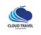 Vector travel tour beyond cloud online cloud storage logo design