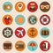 Vector travel and vacation icons