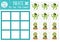 Vector treasure island tic tac toe chart with pirate octopus, mermaid. Sea adventures board game playing field with cute