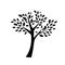 Vector tree black with leaves icon icon logo forest plant on white background