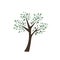 Vector tree with dark and light green leaves with brown stem icon icon logo forest plant on white background