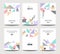 Vector trendy brochure templates with chaotic flat geometry in memphis style