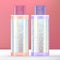 Vector Trendy Glitter Holographic Beauty or Toiletries Clear Bottle