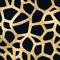 Vector Trendy golden giraffe seamless pattern. Wild animal skin black spots on gold metallic foil repeat texture for