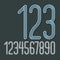 Vector trendy numbers collection. Retro condensed numerals from