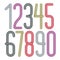 Vector trendy numbers collection. Retro condensed numerals from