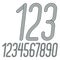 Vector trendy numbers collection. Retro italic condensed numera