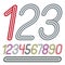 Vector trendy numbers collection. Retro italic numerals from 0