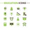 Vector trendy school icons set. Minimalistic flat