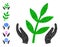 Vector Triangle Filled Agriculture Care Hands Icon and Bonus Icons