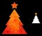 Vector Triangle Filled Christmas Tree Icon with Flame Gradient