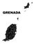 Vector Triangle Filled Grenada Map