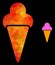 Vector Triangle Filled Icecream Icon with Orange Colored Gradient