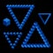 Vector triangle isometric shape of blue color.