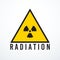 Vector triangle radiation sign isolated