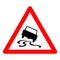 Vector triangle traffic sign for slippery road