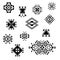 Vector tribal black and white decorative elements for design. Aztec ornamental style