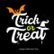 Vector Trick or treat white message design happy Halloween day
