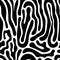 Vector trippy seamless pattern. Psychedelic design background, liquid cells, swirl flowing waves. Black and white