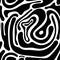 Vector trippy seamless pattern. Psychedelic design background, liquid cells, swirl flowing waves. Black and white