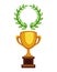 Vector trophy champion cup flat icon. Winner award and victory prize. Sport success and best win golden leadership award