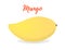 Vector tropical fruit - exotic yellow mango. Cartoon flat style