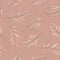 Vector Tropical Palm Leaves in Apricot Beige seamless pattern background.