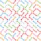 Vector truchet style geometric door key seamless pattern background. Fun colorful random bright keys on white backdrop