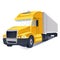 Vector Truck logistics and transportation. Global courier delivery services. Online tracking system. Engraved ink art.
