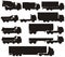 Vector truck silhouettes set