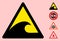 Vector Tsunami Warning Triangle Sign Icon