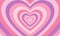 Vector tunnel romantic hearts in pink colors. Retro background in trendy 70s, 80s style.
