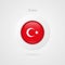 Vector Turkish flag sign. Turkey circle symbol. Country illustration icon for travel, web, sport event