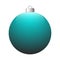 Vector turquoise glossy Christmas ball isolated on a white background.