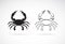 Vector of two crab on white background,. Animals. Crab Icon.